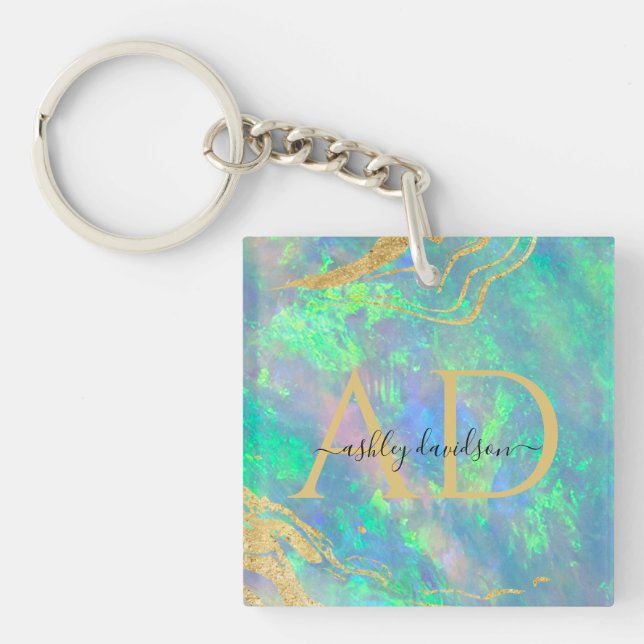 Blue Opal | Modern Business Keychain (Front)