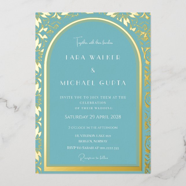  Blue Opulence Wedding (Retro-Dotted) Foil (Front)
