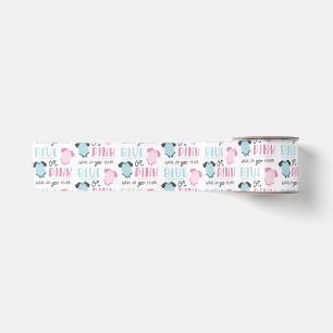 Blue or Pink Baby Gender Reveal Party Shower Satin Ribbon