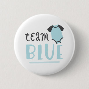 Blue or Pink Baby Gender Reveal   Team Blue 6 Cm Round Badge