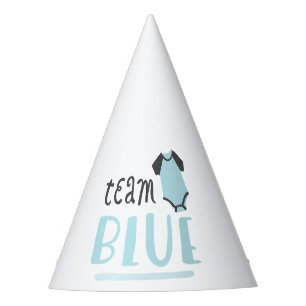 Blue or Pink Baby Gender Reveal Team Blue Party Hat