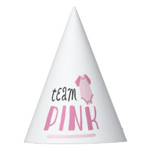 Blue or Pink Baby Gender Reveal Team Pink Party Hat