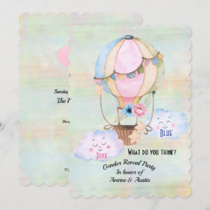 Blue or Pink Gender Reveal Party Invitation