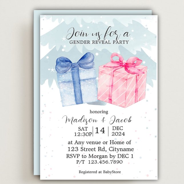 Blue or Pink Gifts Gender Reveal  Invitation (Creator Uploaded)