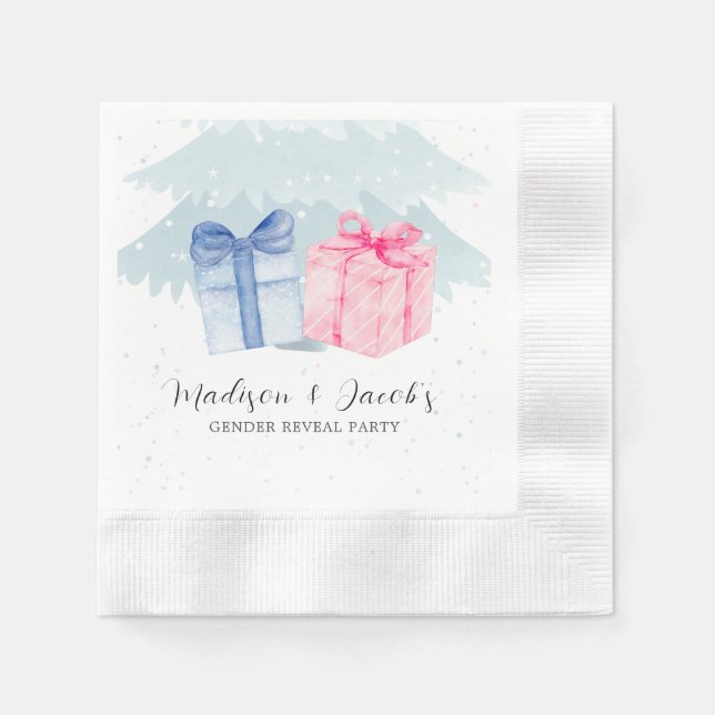 Blue or Pink Gifts Gender Reveal  Napkin (Front)