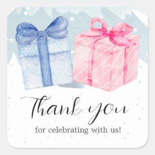 Blue or Pink Gifts Gender Reveal  Square Sticker