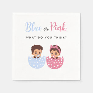 Blue or Pink Newborn Baby in Hatched Egg Napkin