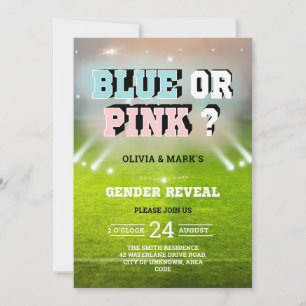 Blue or Pink Sport Stadium Gender Reveal Invitation