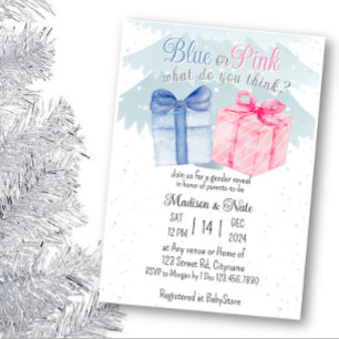 Blue or Pink What do you think Invitation