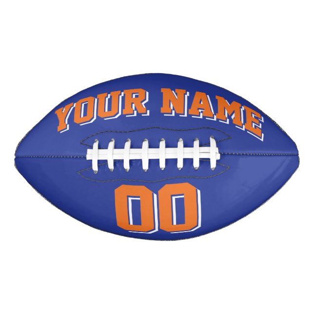 BLUE ORANGE AND WHITE Custom Football American Football (Front)