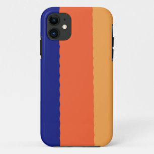Blue,orange and yellow colour strips iPhone 11 case