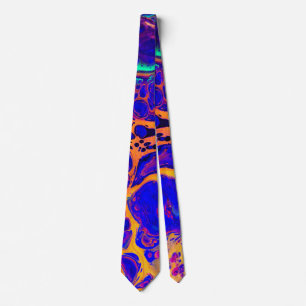 Blue Orange animal print Tie