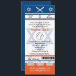Blue Orange Bar Mitzvah Baseball Ticket Invitation<br><div class="desc">Navy Blue,  Orange and White Baseball Ticket with the Star of David for your Bar Mitzvah Invitation. Baseball Bats and Baseball artwork on the design. For enquiries about custom design changes by the independant designer please email paula@labellarue.com BEFORE you customise or place an order.</div>
