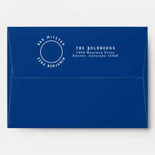 Blue Orange Basketball Bar Mitzvah Envelope
