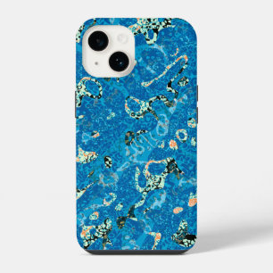 Blue Orange Black Spotted Graphic Abstraction iPhone 14 Case