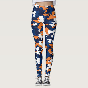Blue & Orange Camo Leggings