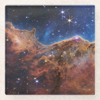 Blue/Orange Carina Nebula | JWST Glass Coaster