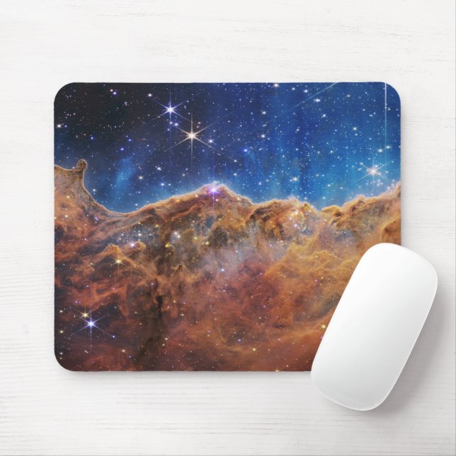 Blue/Orange Carina Nebula | JWST Mouse Mat (With Mouse)