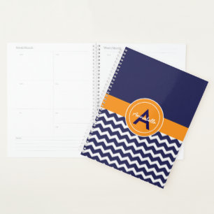 Blue Orange Chevron Planner