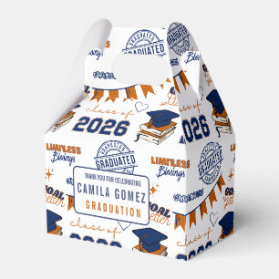 Blue Orange Class 2026 Graduation Party Favour Box