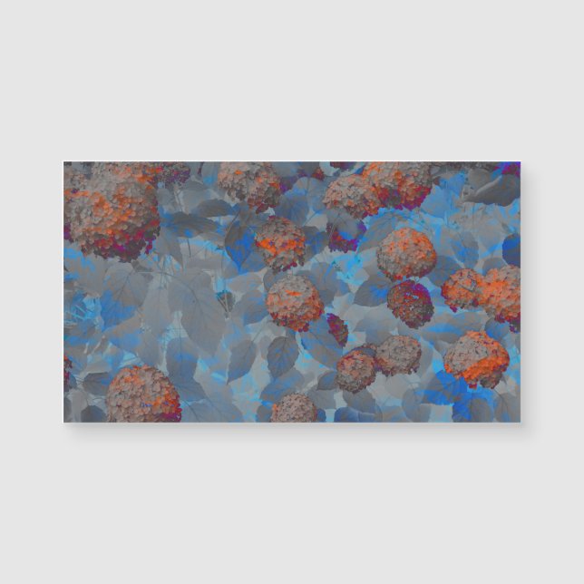 Blue orange colour flower pattern digital art (Front)