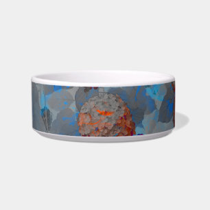 Blue orange colour flower pattern digital art bowl