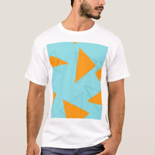 Blue,orange, cool, trendy, modern triangle pattern T-Shirt
