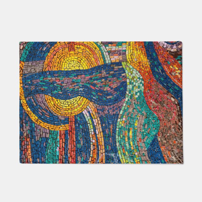 Blue, Orange  Doormat (Front)