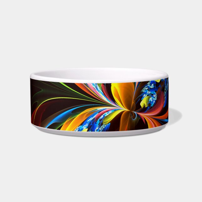 Blue Orange Floral Modern Abstract Art Pattern #03 Bowl (Front)