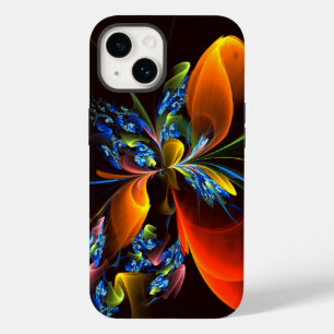 Blue Orange Floral Modern Abstract Art Pattern #03 Case-Mate iPhone 14 Case