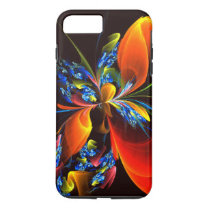 Blue Orange Floral Modern Abstract Art Pattern #03 iPhone 8 Plus/7 Plus Case