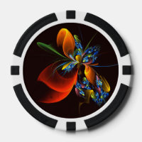Blue Orange Floral Modern Abstract Art Pattern #03