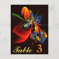 Blue Orange Floral Modern Abstract Art Pattern #03