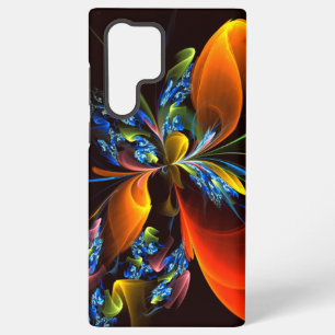 Blue Orange Floral Modern Abstract Art Pattern #03 Samsung Galaxy Case