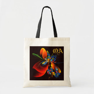 Blue Orange Floral Modern Abstract Art Pattern #03 Tote Bag