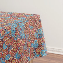 Blue & Orange Floral Pattern Bold Cute Boho Chic