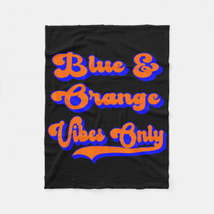 Blue Orange Football Team School Game Day Colours Fleece Blanket