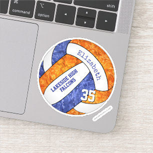 blue orange girls volleyball w school mascot name