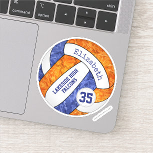 blue orange girls' volleyball w school mascot name