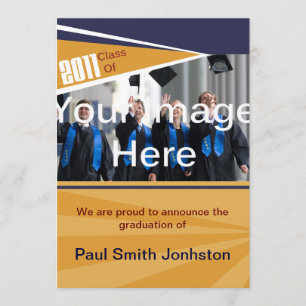 Blue & Orange Graduation Announcement