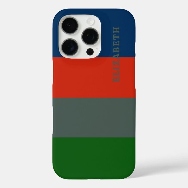 Blue Orange Green Stripes Pattern Personalised Case-Mate iPhone Case (Back)