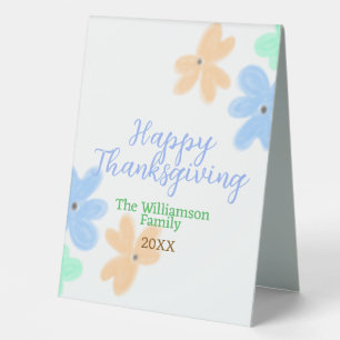 Blue orange green watercolor flower winterThanks