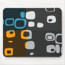 Blue, Orange, Grey Retro Abstract Art