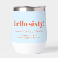 Blue Orange Hello Sixty 60th Birthday Party Favour