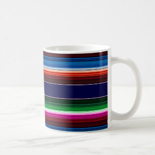 Blue, Orange, Hot Pink, Green Mexican Sarape Coffee Mug