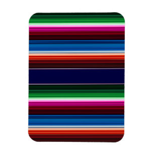 Blue, Orange, Hot Pink, Green Mexican Sarape Magnet