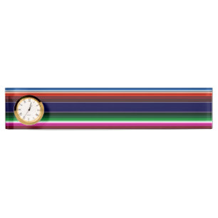 Blue, Orange, Hot Pink, Green Mexican Sarape Nameplate