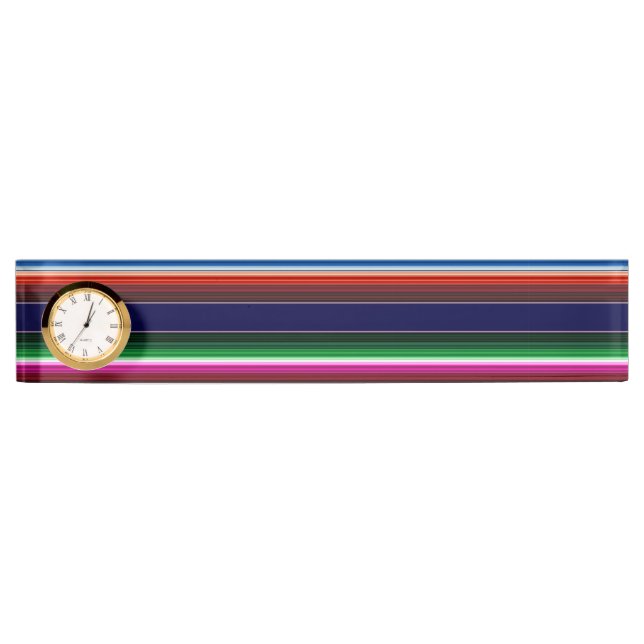 Blue, Orange, Hot Pink, Green Mexican Sarape Nameplate (Front)