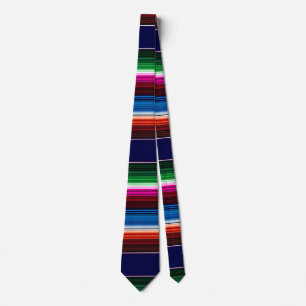 Blue, Orange, Hot Pink, Green Mexican Sarape Tie