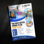 Blue Orange House Cleaning Janitorial Maid Service Flyer<br><div class="desc">Boost your cleaning business with this professional and customisable flyer template. Featuring a modern design and clear layout,  it allows you to showcase your services,  contact details,  and special offers. Ideal for house cleaning,  office cleaning,  commercial cleaning,  and more! Edit with your information to attract new clients today.</div>